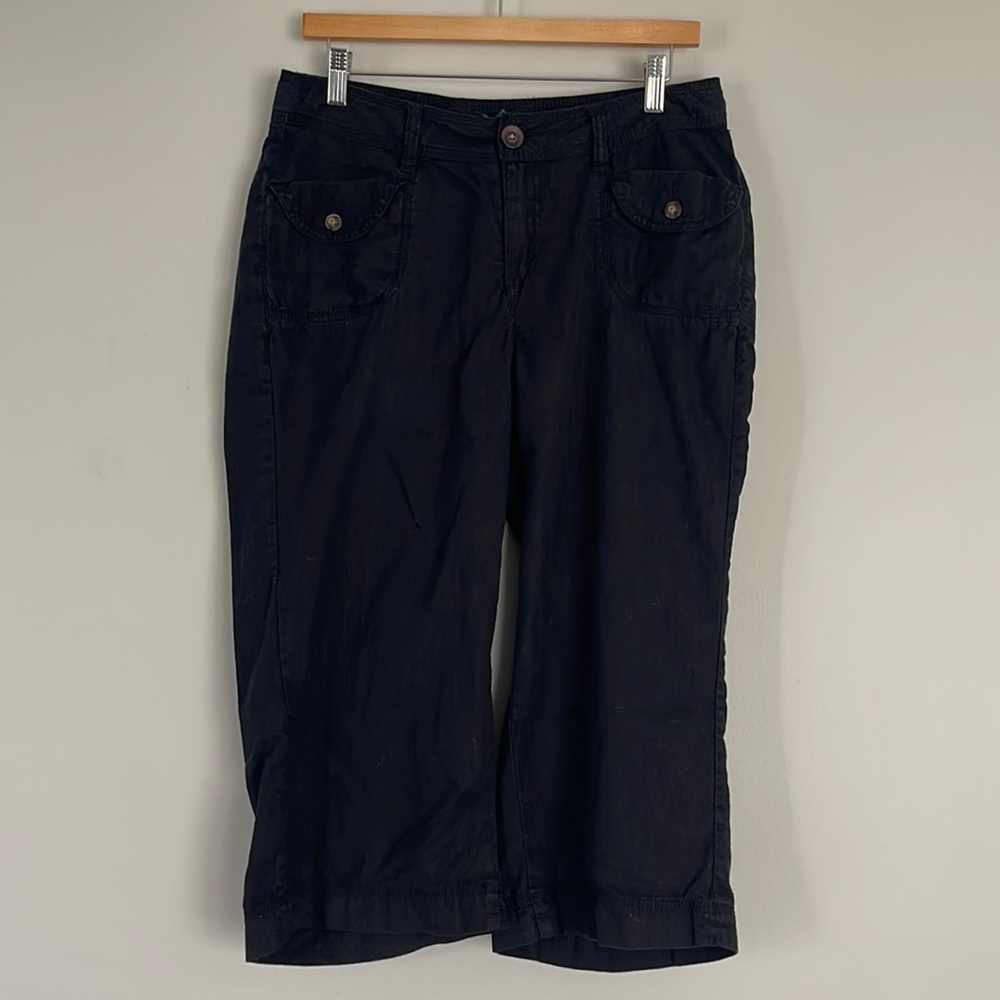 WORN Womens Linen-Cotton Blend Crop Pants Sz 10